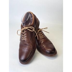 GH Bass Men's Shoes Size 10 M Brown Leather Cap Toe Lace Up Oxford